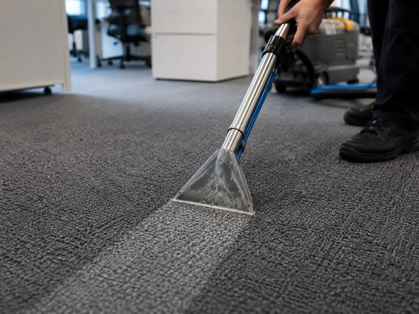 Professionelle Teppichreinigung im Büro in Hagen